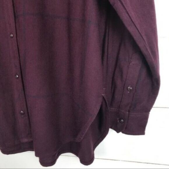 Athleta Small Heat Tech Flannel Cassis Windowpane - Picture 2 of 4